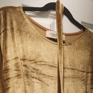 Club L London Metallic Gold Velvet Dress